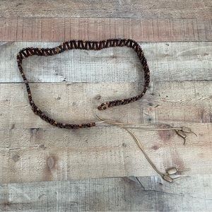 Wood Bead Bohemian Tie Belt One Size
